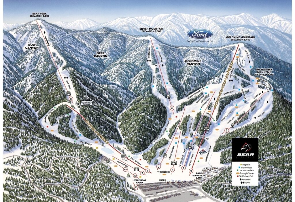 A map of the ski area with all the trails.